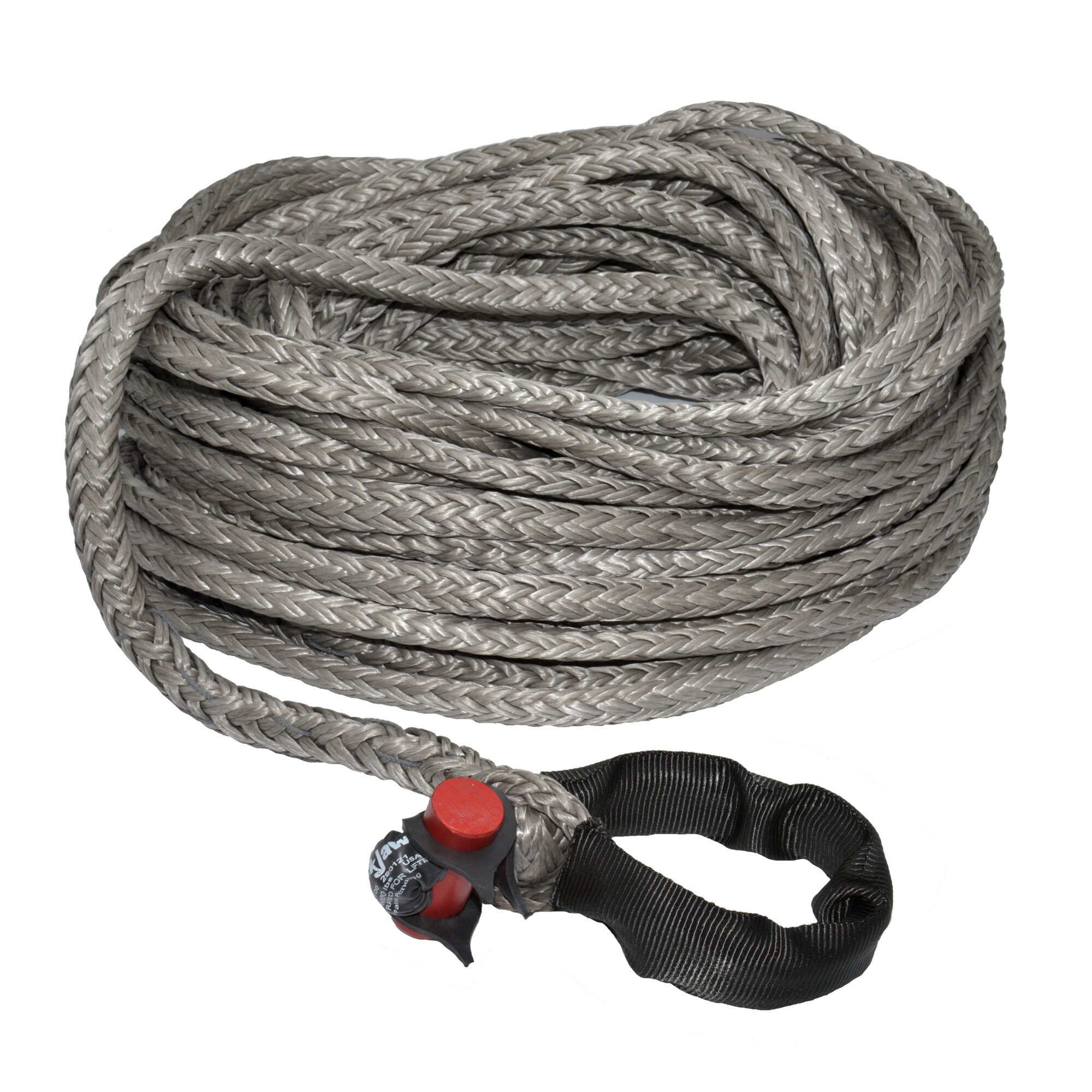 LockJaw, Synthetic Winch Rope Line w/Shackle, Max. Capacity 32100 lb, Length 100 ft, Diameter 1/2 in, Model# 20-0500100